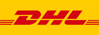 Logo der DHL auf gelbem Hintergrund