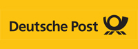 Logo der deutschen Post auf gelbem Hintergrund